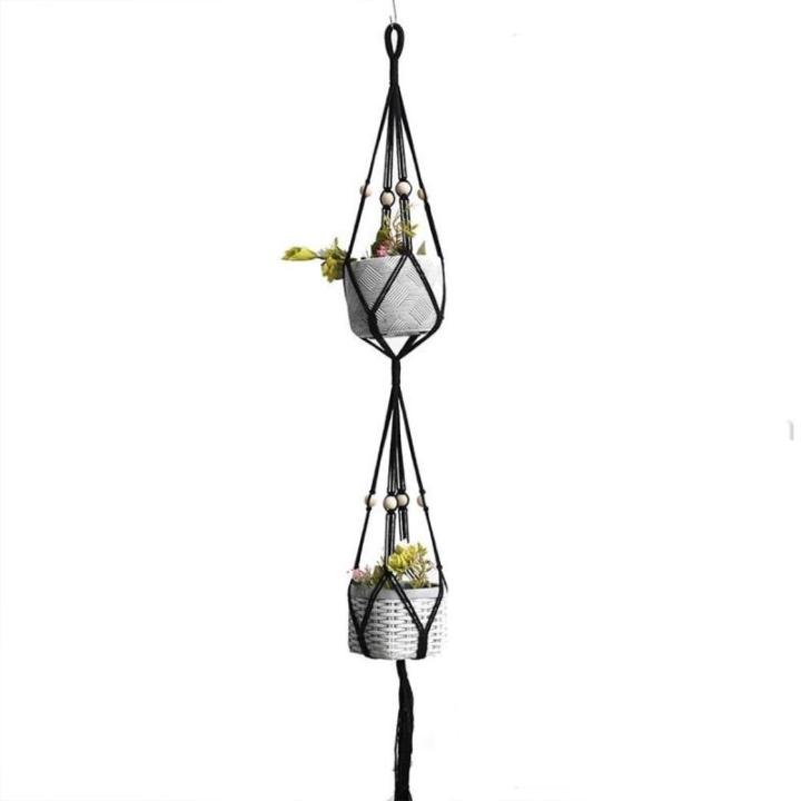Handgemaakte Macramé Bedrijfshanger Bloem / Pot Hanger Pot Vak voor Wanddecoratie Count/Tuin Pothouder voor Planten (Kleur: DTC1007)