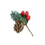 Künstliche Tannenzapfen für Weihnachten, Tannenzapfen, immergrüne Weihnachtsdekoration, Weihnachtsblumen-Plektren für Hochzeit, Party, DIY, Weihnachtsbaumdekoration (Form E)