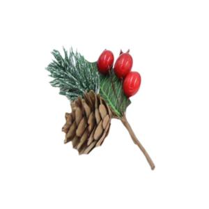 Künstliche Tannenzapfen für Weihnachten, Tannenzapfen, immergrüne Weihnachtsdekoration, Weihnachtsblumen-Plektren für Hochzeit, Party, DIY, Weihnachtsbaumdekoration (Form E)