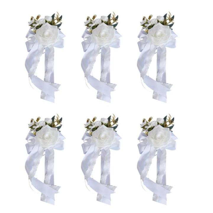 6 Stücke Simulation Blume Form Auto Dekoration für Hochzeit Festivers Party Supplies