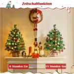 Set van 2 61 cm mini-kunstkerstboom met 35 warmwitte ledlampen en 12 dennenappels, kleine kerstboom, tafel, dennenboom voor kerstdecoratie, groen