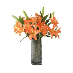 Kunstblumen Künstliche Blumen in Vase, gefälschte Lilien-Blumenarrangement, Lilien-Blumenstrauß, für Home Hotel Flower Party Decor für jeden Anlass