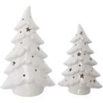 Kerstdecoratie LED deco LED spar wit in set van 2