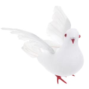 Taube weihnachtsvogeldekorationen Vogel-Dekor Hochzeitsdekoration Vogel-Statue gefälschte Vögel gefiederte Vögel dekorative Vögel künstlicher Feature-Vogel Weiß