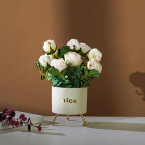 Kunstblumen Künstliche Rosenblumen, Blumenarrangement für Tischdekoration, kleine Bonsai-Heimdekoration, Tischdekoration für Hochzeiten für jeden Anlass