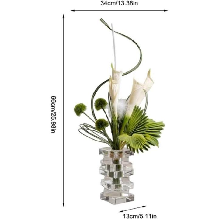 Kunstblumen Einfaches künstliches Blumenarrangement – ​​romantische Kunstpflanzen in Einer Glasvase für Wohnzimmer, Hotel und Heimdekoration für jeden Anlass