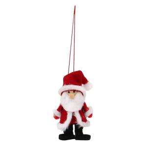 Textiel Kerstmannen boomhanger als set van 4, in rood/wit, afmetingen L/B/H: 4 x 4 x 8 cm., 550113