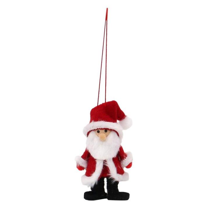 Textiel Kerstmannen boomhanger als set van 4, in rood/wit, afmetingen L/B/H: 4 x 4 x 8 cm., 550113