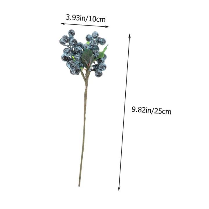 5st Künstliche Beeren Heidelbeerstiel Kranz Beeren Stechpalmenbeerzweige Xams Baumdekor Rote Beere Rote Beerenverzierung Material Für Blumenarrangements Beerenstängel Blue Plast