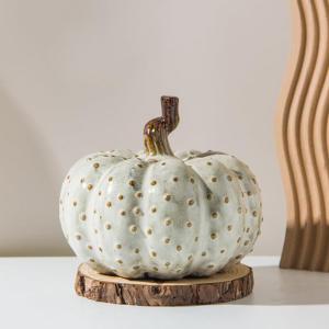 1Pc Keramik Kürbis Ornamente Fotografie Prop Simulation Kürbis Simulation Kürbis Zubehör Glas Kürbis Figur Herbst Halloween Requisiten Halloween Ornamente Desktop Dekor Mini