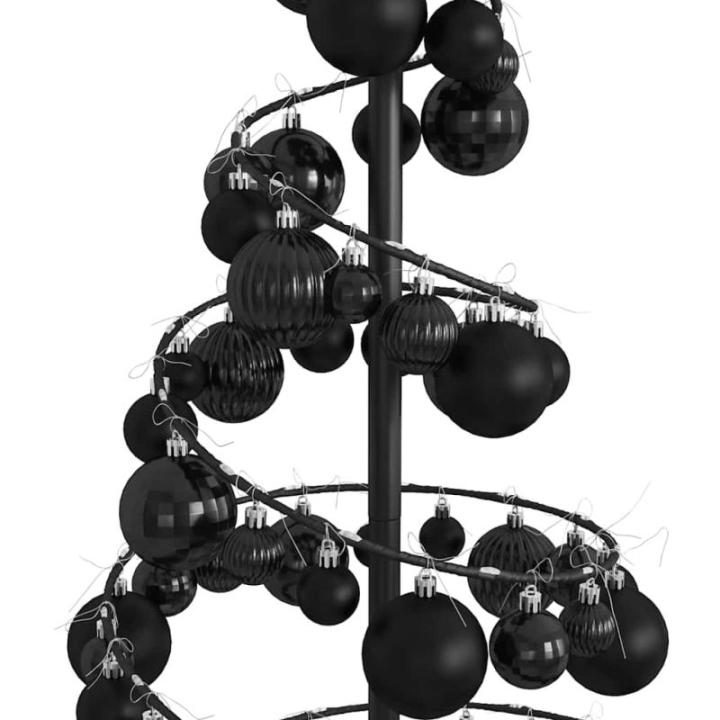 Kerstboom kegelvorm met ballen 80 leds warm wit 120 cm