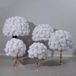 Reine weiße Rose Blume Kugeln, gefälschte Blumen Rosen Kugeln, künstliche Florale Kugel für Mittelstücke Tische, Party, Valentinstag (60cm)
