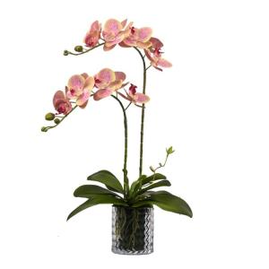 Kunstblumen Künstliche Blumen-Bonsai mit Vase, künstliche Orchidee, Phalaenopsis-Blumen, dekorativ, Zimmerpflanzen, realistische Anordnung für jeden Anlass