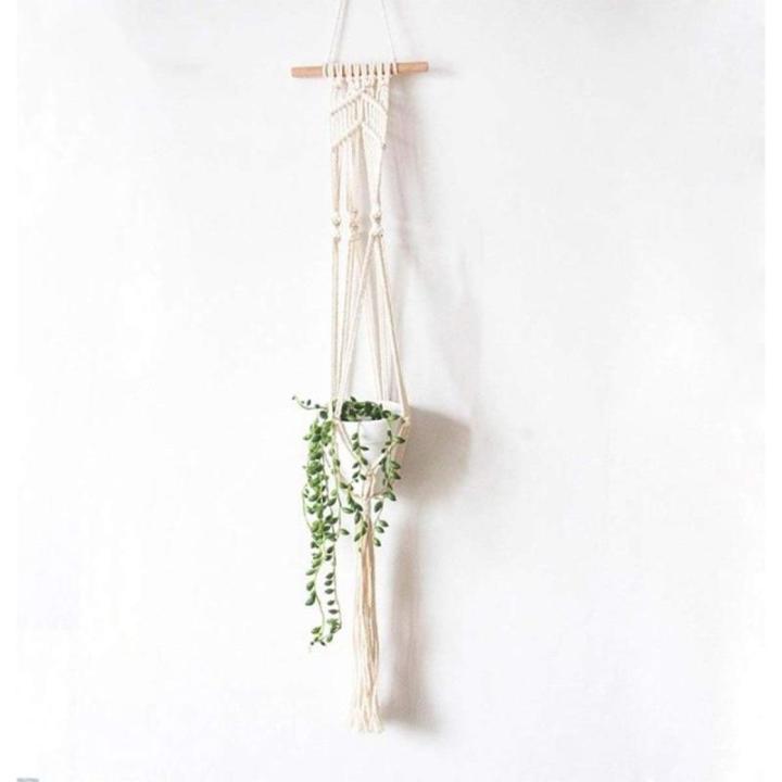 Handgemaakte Macramé Bedrijfshanger Bloem / Pot Hanger Pot Vak voor Wanddecoratie Count/Tuin Pothouder voor Planten (Kleur: DTC1017)