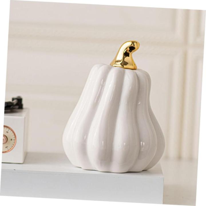 Nordic Keramische Pompoen Oogsten Herfst Pompoen Figuren Kunstmatige Groente Realistische Pompoen Herfst Figuur Pompoen Decoratie Sculptuur Halloween Wit