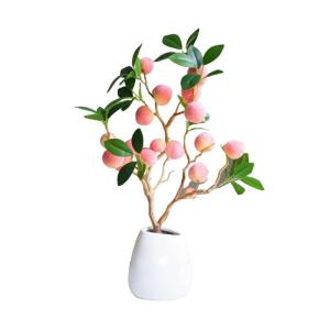 Kunstblumen Künstlicher Granatapfel, Pfirsich, Mandarinenbaum, Pflanzendekoration, Bonsai, Fensterbank, Dekoration, Hof, simulierte Pflanzen, Bonsai für Zuhause für jeden Anlass