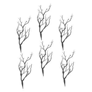 18 stuks Halloween Decoratie Simulatie Systeem Animatie Gedroogde Kunsttakken Kunsttakken En Takken Gewei Tak Simulatie Structuur Versieren Plastic Zwart