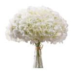 Kunstbloemen, hortensia, 10 stuks, kunstmatige hortensia-koppen met stelen, voor bloemstuk, bruiloftsfeest, huis, hotel, wit