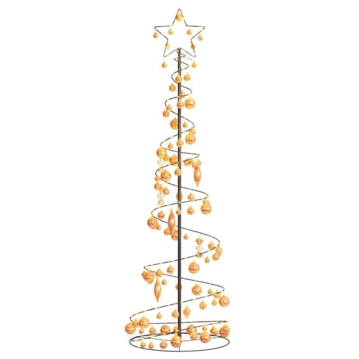 Weihnachtsbaum Kegelform mit Kugeln 120 LEDs Warmweiß 180 cm