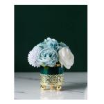 Kunstblumen Künstliche Blumen mit Vase, künstliche Blumen im Keramiktopf, Simulationsblume, Tischdekoration, Zubehör, künstliche Pflanze für jeden Anlass