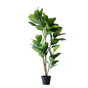 Lebensechter Kunstbaum Künstliche Pflanzen Gefälschter Gummibaum Grünes Blatt Tropische Pflanzen mit Topfgrün Floral Jungle Party Home Garden Decor Dekorationspflanze