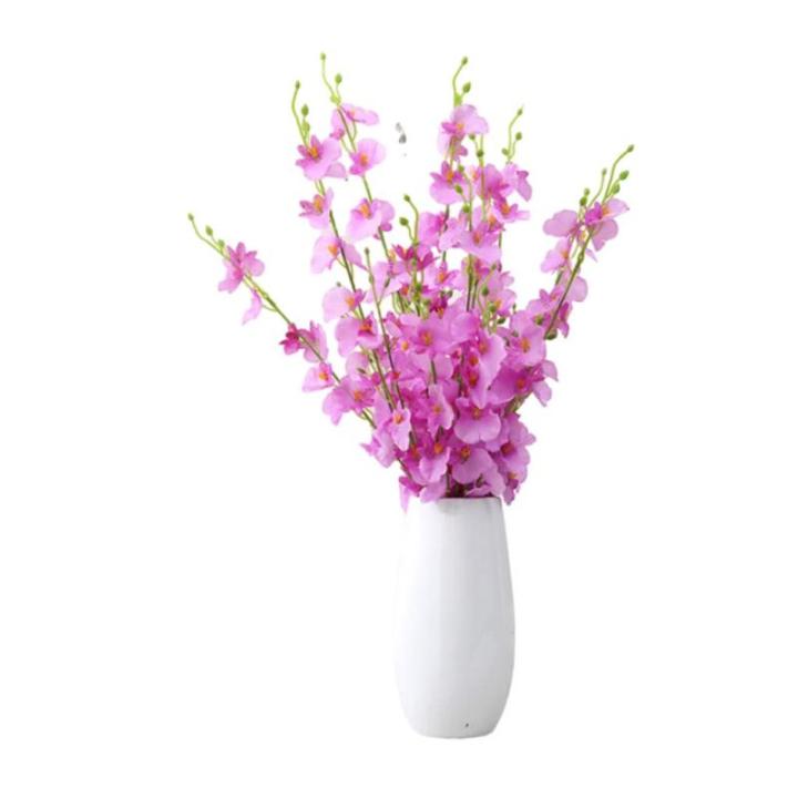 Kunstblumen Künstliche Orchideenblumen, künstliche tanzende Orchideen, für den Innenbereich, Zuhause, Party, Büro, Weihnachtsdekoration, mit Vase, 5 Farben für jeden Anlass