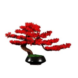 Künstlicher Bonsai-Baum Künstlicher Bonsai-Baum, 53,3 cm, künstlicher Bonsai-Kiefernbaum, lebensechter Stamm, künstliche Pflanzen-Dekoration, in schwarzem Pflanzgefäß Künstl