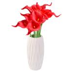 Künstliche Blumen, Künstliche Calla-Lilien-Blume, 10 Stück, fühlt Sich echt an, Seide, Blumen mit langem Stiel, Blumenstrauß, Großdekor(Red)