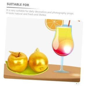 12 STK Simulierter Goldener Apfel Gefälschte Früchte Prop Falsches Obst Gefälschte Äpfel Künstliche Traubentraube Fruchtfliege Künstliche Weihnachtsfrüchte Modell Vitrine Sc