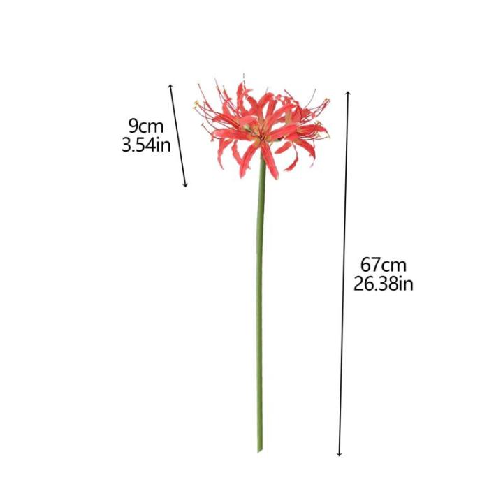 Kunstmatige spinnenlelies, 5 stelen, 66,9 cm, Lycoris Radiata-bloemen, levensechte Lycoris Recoil nep-spinnenplant, zijden boeket decoratie voor thuis (B)