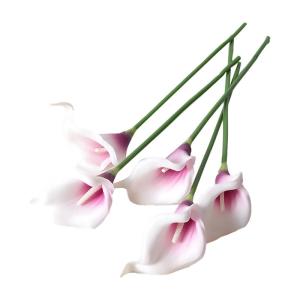 Künstliche Blumen, Künstliche Calla-Lilien-Blume, 10 Stück, fühlt Sich echt an, Seide, Blumen mit langem Stiel, Blumenstrauß, Großdekor(White)