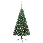 Künstlicher Halb-Weihnachtsbaum Beleuchtung Kugeln Grün 120 cmGün und Golden