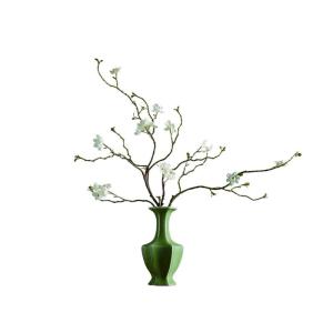 Kunstblumen Künstliche Blumen für den Innenbereich, kleine weiße Blumen im Retro-Minimalismus-Stil in Einer Vase aus Kunstseide, Blumenarrangements für Zuhause für jeden Anlas