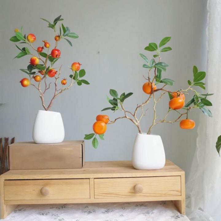 Kunstblumen Künstlicher Granatapfel, Pfirsich, Mandarinenbaum, Pflanzendekoration, Bonsai, Fensterbank, Dekoration, Hof, simulierte Pflanzen, Bonsai für Zuhause für jeden Anlass