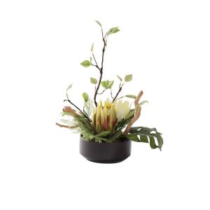 Kunstblumen 20,47 Zoll große künstliche Pflanzen, Kunstblume mit schwarzen runden Töpfen, Simulationsstrauß mit Keramikvase für Heimdekoration für jeden Anlass