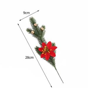 3 Stück Künstliche Tannenzweige Weihnachtsbeeren Tannennadeln Tannenzapfen Kunstblumen Blumenzweige Beeren Christmas Ornaments Weihnachtsbaumschmuck für DIY Basteln Heimdekorati