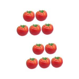 2 Sätze Nachahmung Tomate Künstliche Tomaten Dekorative Tomaten Gefälschte Tomaten Lebensechtes Modell Tomaten-Foto-Requisite Lebensechtes Gemüsemodell Schaum Rot 5 Stück * 2