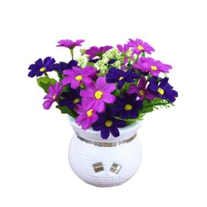 Kunstblumen Gefälschte Pflanzen, kleine künstliche Mini-Blume, für Garten, Rasen, Balkon, Büro, Bauernhaus, drinnen und draußen, Frühlings- und Sommerdekoration für jeden An