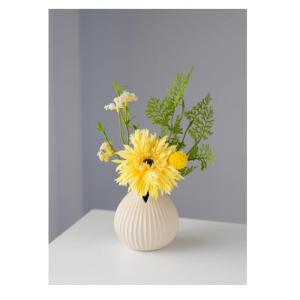 Kunstblumen Künstliche Blumen mit Keramikvase, Seidenblumenarrangements, künstliche Kunstblumensträuße für Büro, Zuhause, Festival-Dekoration für jeden Anlass
