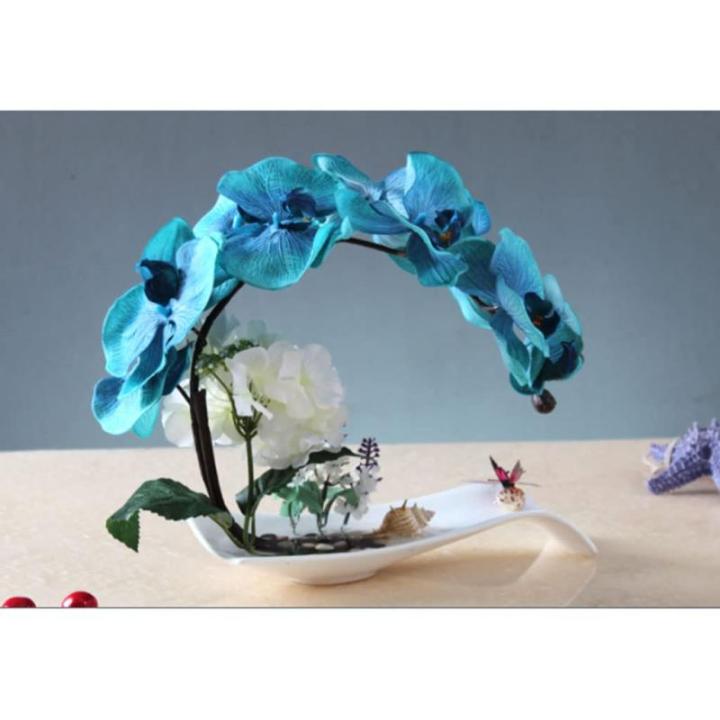 Kunstblumen Künstliche Phalaenopsis-Blumen-Arrangement, künstliche Blumen, Seiden-Orchideen-Blume, für Zuhause, Büro, Dekoration, Party, Hochzeit für jeden Anlass