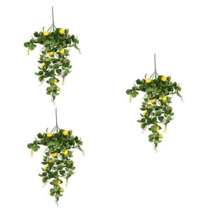 3St Simulation Zitronenrattan Foto zitronenzweig dekor Fälschung Künstliche Zitronenpflanze Dekorative Zitronenpflanze Zitronenpflücker Baum-Zitronenzweig-Ornamente Plastik Gree
