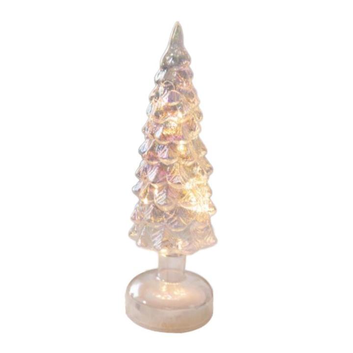 Beleuchteter Tisch-Weihnachtsbaum, Weihnachtsschmuck, Nachtlicht, Nachtlampe für Kaminsims, Schlafzimmer, Fenster, Regal, Wohnzimmer, S White