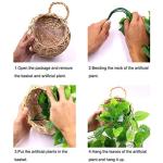 Kunstmatige hangplanten met houten mand, 107 cm kunstmatige hangplanten in potten voor kantoor, keuken, tuin, feest, wanddecoratie (klimop)