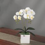 Kunstblumen Künstliches Phalaenopsis-Blumenarrangement, künstliche Orchideen-Bonsai im Topf, Pflanze für Zuhause, Büro, Küche, Schlafzimmer für jeden Anlass