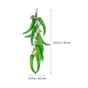 2 Sätze 2 Sets Künstliche Pfeffer Zimmerpflanzen Weihnachtspaprika Künstliche Pflanzen Pfeffer Dekor Bauernhaus Dekor Künstliche Innenpflanzen Chili Pfeffer 4 Saiten * 2