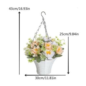 Hängende Blumenpflanze im Korb für Frühlingshochzeitsveranda-Gartenhöfe