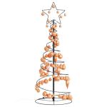 Kerstboom kegelvorm met ballen 80 leds warm wit 120 cm