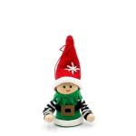 Vilt- / textiel kerstkabouter/kerstmanhulp als boomhanger/hanger in 3-delige set, afmetingen tussen 5 en 12 cm.