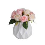 Kunstblumen Tafelaufsätze, Esszimmer, Kunstblumen in Vase, Keramik, Wohnzimmer, Veranda, dekorative Ornamente, Blumenstrauß für jeden Anlass