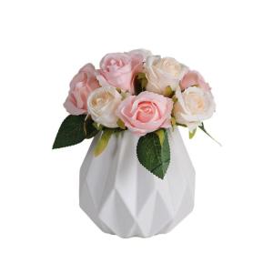 Kunstblumen Tafelaufsätze, Esszimmer, Kunstblumen in Vase, Keramik, Wohnzimmer, Veranda, dekorative Ornamente, Blumenstrauß für jeden Anlass